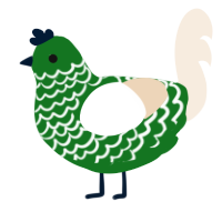 Hedgewitch, a leaf and cream chicken with a lace pattern