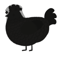 A sable and black chicken with a lace pattern