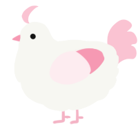 A white and rose chicken