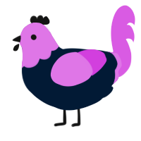 A tumblr and orchid chicken with a head pattern