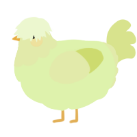 A apple and lemon chicken with a head pattern