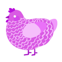 A orchid and lavender chicken with a lace pattern