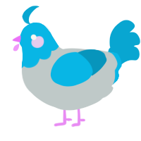 A silver and cerulean chicken with a head pattern