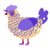 A honey and indigo chicken with a lace pattern