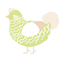 A lemon and cream chicken with a lace pattern