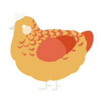 A honey and vermilion chicken with a half-lace pattern