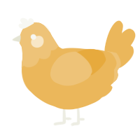 A honey chicken with a head pattern