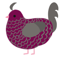 A wine and grey chicken with a lace pattern