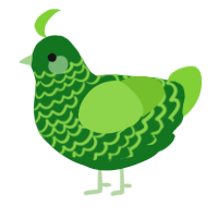 A leaf and grass chicken with a lace pattern