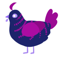 A navy and plum chicken with a half-bar pattern