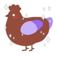 A russet and lilac chicken