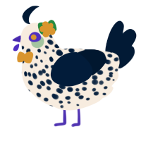 A cream and tumblr chicken with a speckle pattern