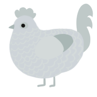 A mist and silver chicken with a lace pattern