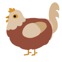 A russet and beige chicken with a head pattern
