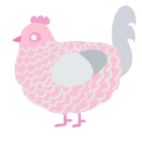 A rose and mist chicken with a lace pattern