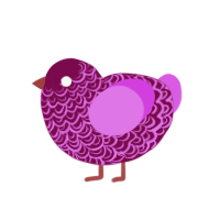 Candy, a wine and orchid chicken with a double-lace pattern