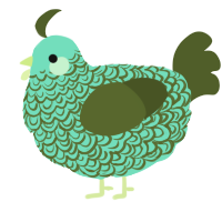 A mint and olive chicken with a double-lace pattern