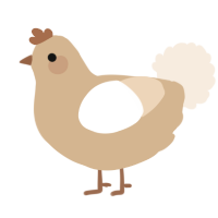 A beige and cream chicken