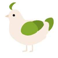 A cream and chartreuse chicken