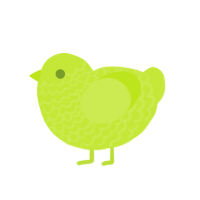 A lime chicken with a lace pattern