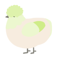 A cream and apple chicken with a head pattern
