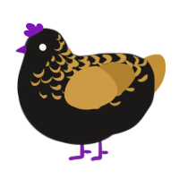 A sable and gold chicken with a half-lace pattern