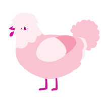 A rose chicken with a head pattern