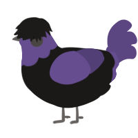 A sable and overcast chicken with a head pattern