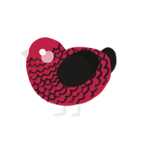 (unnamed), a crimson and sable chicken with a lace pattern