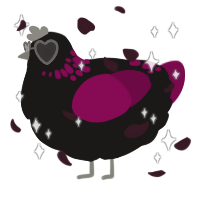 A sable and wine chicken with a neck-speckle pattern