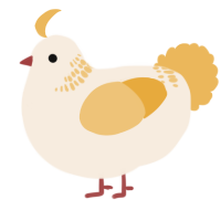 A cream and honey chicken with a neck-band pattern
