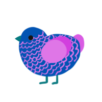 Yaoi 2, a ultramarine and orchid chicken with a lace pattern