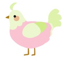 A rose and apple chicken with a head pattern