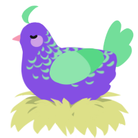 A blurple and spring chicken with a half-lace pattern