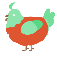 A vermilion and spring chicken with a head pattern