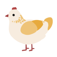 A cream and honey chicken with a neck-speckle pattern