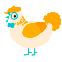 A cream and orange chicken with a neck-speckle pattern