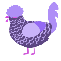 A overcast and lilac chicken with a lace pattern