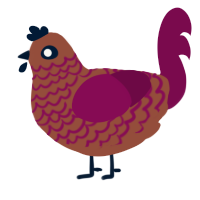 Sunset, a russet and wine chicken with a lace pattern