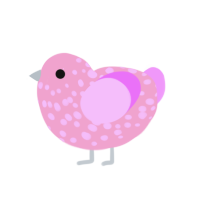 is this a bird, a pink and lavender chicken with a speckle pattern