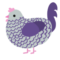 pie gone, a silver and overcast chicken with a lace pattern