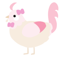 A cream and rose chicken with a head pattern