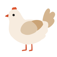 A cream and beige chicken