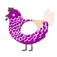 A plum and cream chicken with a lace pattern