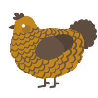 A ochre and bark chicken with a lace pattern