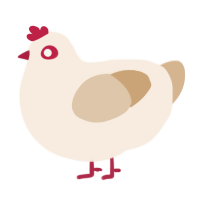 A cream and beige chicken