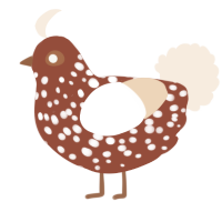 A russet and cream chicken with a speckle pattern