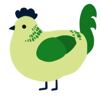 A lemon and leaf chicken with a neck-band pattern