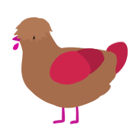 A brown and crimson chicken