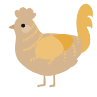 A beige and honey chicken with a half-bar pattern